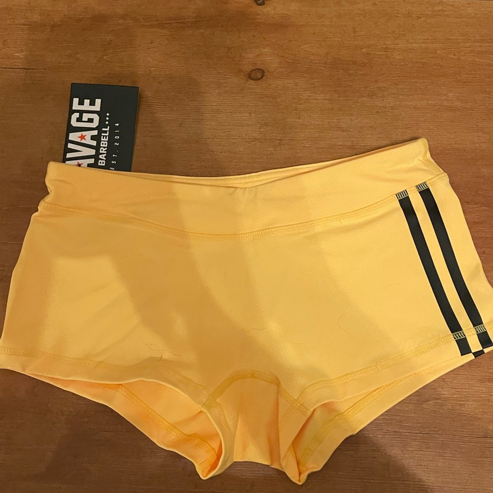SAVAGE Barbell NWT Creamy Yellow shorts